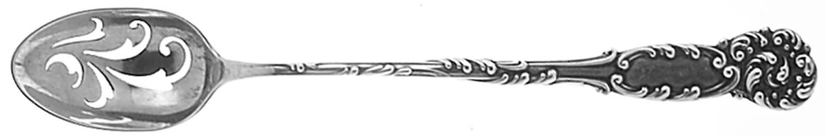 La Reine (Sterling, 1893) Pierced Bowl Short Handle Olive Spoon by Reed & Barton-1