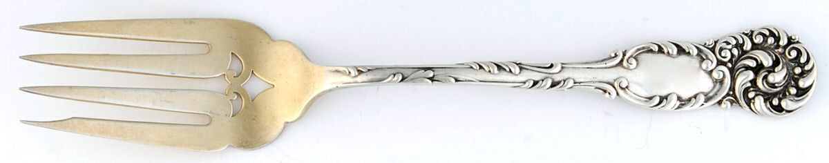 La Reine (Sterling, 1893) Medium Solid Cold Meat Serving Fork by Reed & Barton-1
