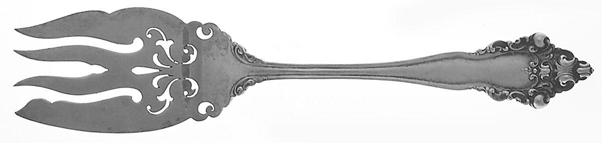 La Splendide (Sterling, 1902) Small Solid Cold Meat Serving Fork by Reed & Barton-1