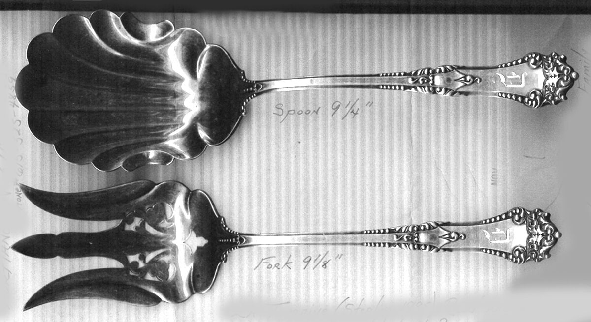 La Touraine (Sterling, 1895) (2 Pc) Solid Salad Set by Reed & Barton-1