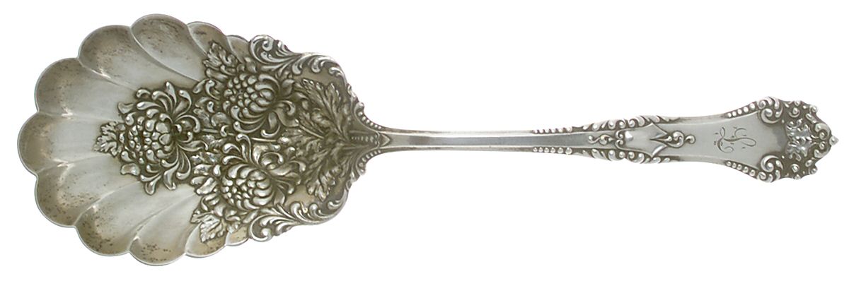 La Touraine (Sterling, 1895) Solid Berry/Casserole Spoon w/ Raised Bowl by Reed & Barton-1