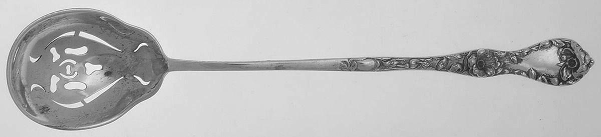 Les Cinq Fleurs (Sterling, 1900, No Monos) Large Lettuce Serving Spoon by Reed & Barton-1