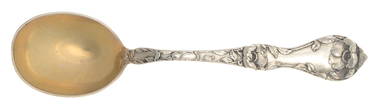 Les Cinq Fleurs (Sterling, 1900, No Monos) Small Short Handle Chocolate Spoon by Reed & Barton-1