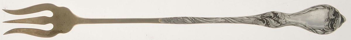 Les Cinq Fleurs (Sterling, 1900, No Monos) Long Handle Olive Fork by Reed & Barton-1