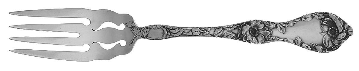 Les Cinq Fleurs (Sterling, 1900, No Monos) Small Individual Solid Fish/Salad Fork by Reed & Barton-1