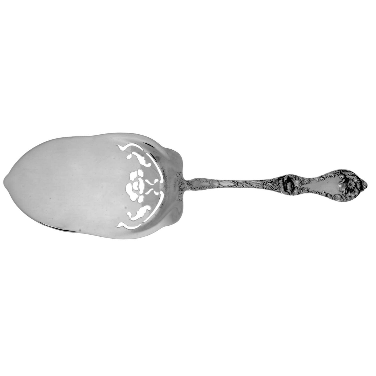 Les Cinq Fleurs (Sterling, 1900, No Monos) Large Solid Pie Knife by Reed & Barton-1
