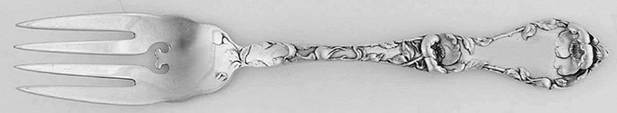 Les Cinq Fleurs (Sterling, 1900, No Monos) Dessert Fork by Reed & Barton-1