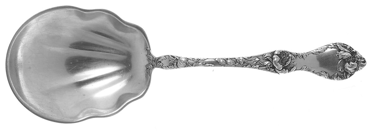 Les Cinq Fleurs (Sterling, 1900, No Monos) Large Solid Berry/Casserole Spoon by Reed & Barton-1