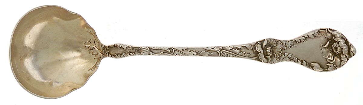 Les Cinq Fleurs (Sterling, 1900, No Monos) Solid Piece Cream Ladle by Reed & Barton-1