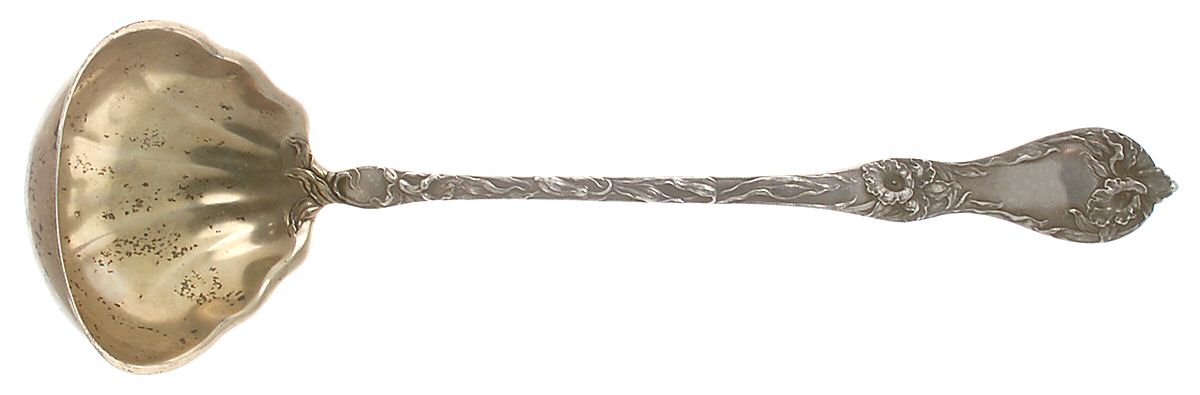 Les Cinq Fleurs (Sterling, 1900, No Monos) Large Solid Soup Ladle by Reed & Barton-1