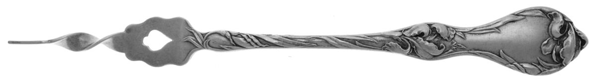 Les Cinq Fleurs (Sterling, 1900, No Monos) 1 Twisted Tine Butter Pick by Reed & Barton-1