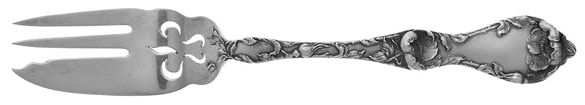 Les Cinq Fleurs (Sterling, 1900, No Monos) Old Style Pickle Fork by Reed & Barton-1