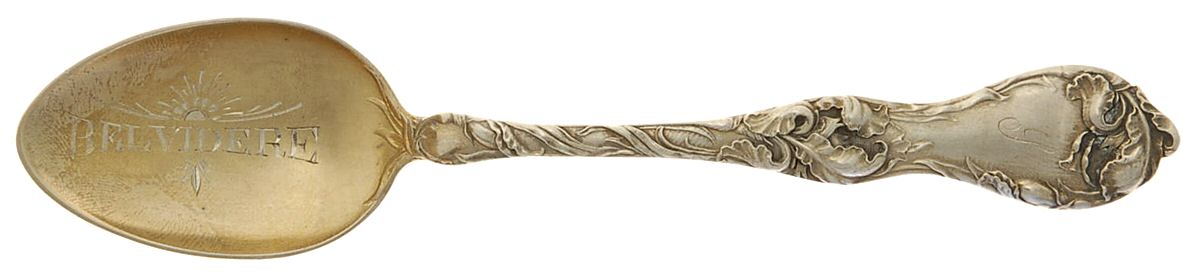 Les Cinq Fleurs (Sterling, 1900, No Monos) Souvenir Spoon (Five O'Clock) by Reed & Barton-1