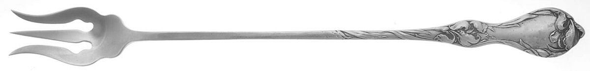 Les Cinq Fleurs (Sterling, 1900, No Monos) Long Handle Olive Fork by Reed & Barton-1