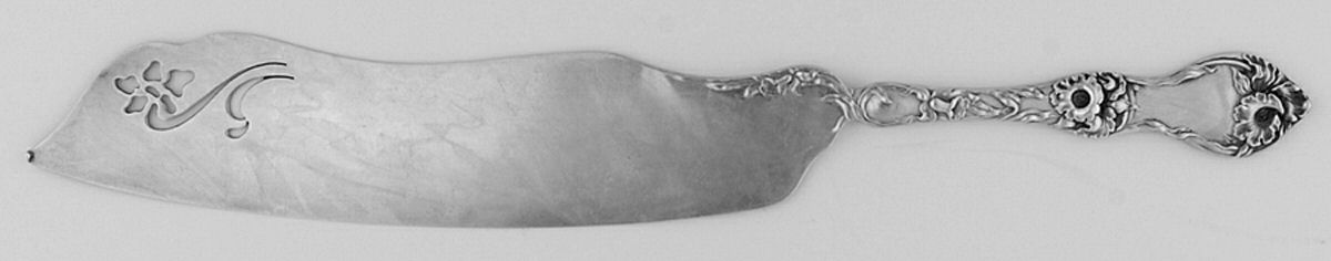 Les Cinq Fleurs (Sterling, 1900, No Monos) Large Solid Ice Cream Slicer by Reed & Barton-1