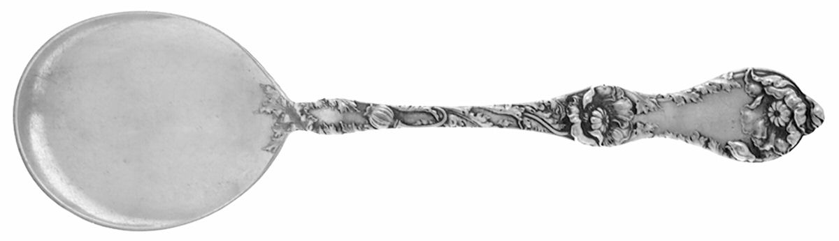 Les Cinq Fleurs (Sterling, 1900, No Monos) Round Bowl Soup Spoon (Gumbo) by Reed & Barton-1