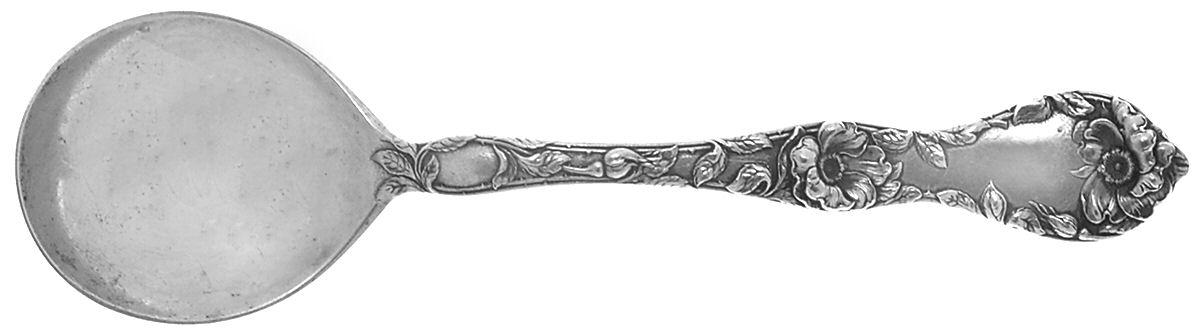 Les Cinq Fleurs (Sterling, 1900, No Monos) Large Round Bowl Soup Spoon (Bouillon) by Reed & Barton-1