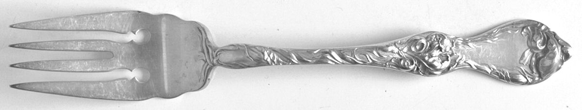 Les Cinq Fleurs (Sterling, 1900, No Monos) Individual Solid Fish Fork by Reed & Barton-1