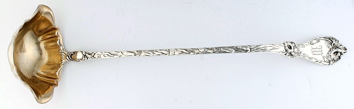 Les Cinq Fleurs (Sterling, 1900, No Monos) Punch Ladle Solid Piece by Reed & Barton-1
