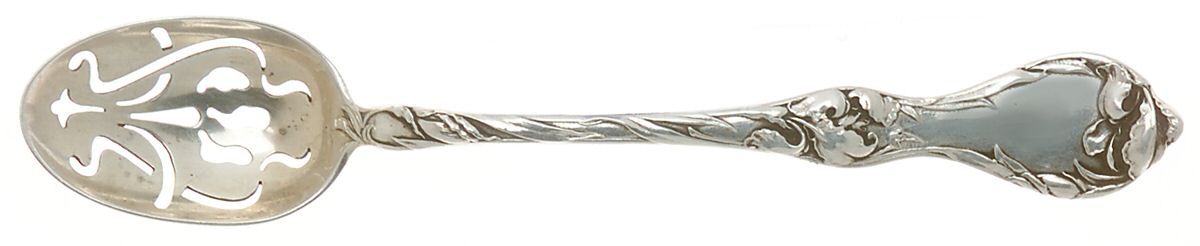 Les Cinq Fleurs (Sterling, 1900, No Monos) Pierced Bowl Short Handle Olive Spoon by Reed & Barton-1