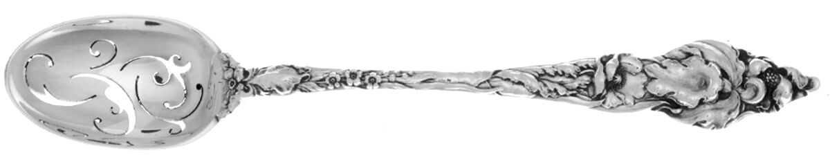 Les Six Fleurs (Sterling, 1901) Pierced Bowl Short Handle Olive Spoon by Reed & Barton-1