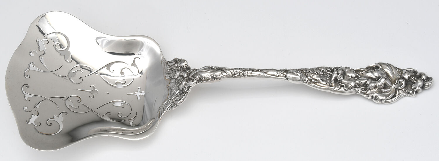 Les Six Fleurs (Sterling, 1901) Solid Asparagus Server by Reed & Barton-1