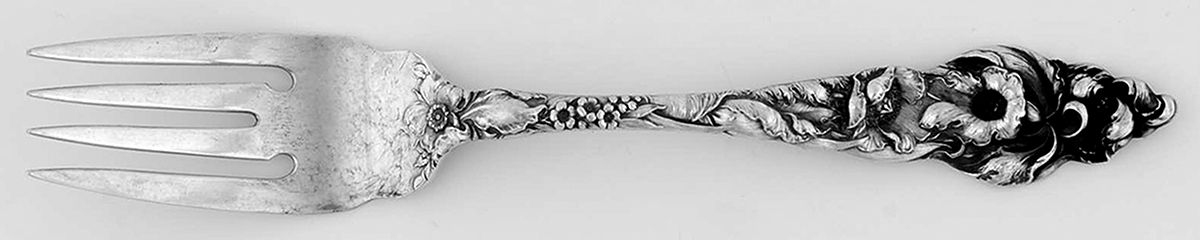 Les Six Fleurs (Sterling, 1901) Small Individual Solid Fish/Salad Fork by Reed & Barton-1
