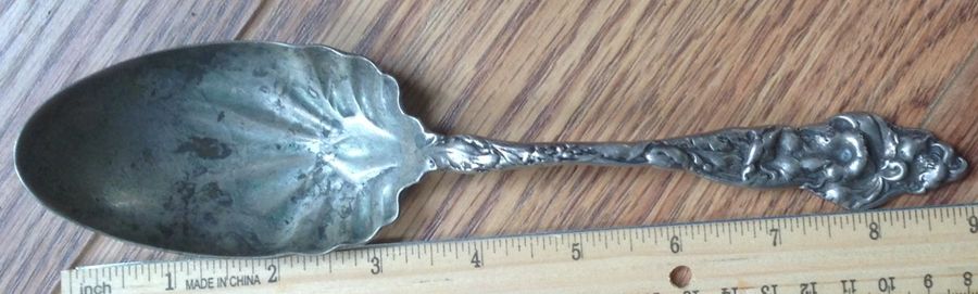 Les Six Fleurs (Sterling, 1901) Solid Pudding Spoon by Reed & Barton-1