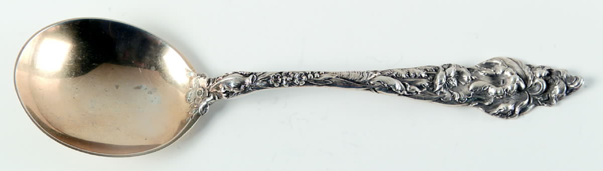 Les Six Fleurs (Sterling, 1901) Round Bowl Soup Spoon (Gumbo) by Reed & Barton-1