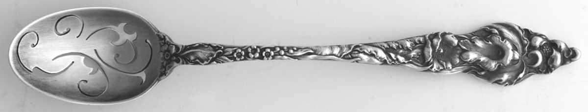 Les Six Fleurs (Sterling, 1901) Pierced Bowl Short Handle Olive Spoon by Reed & Barton-1