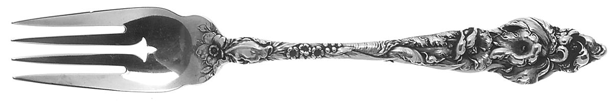 Les Six Fleurs (Sterling, 1901) Large Individual Solid Fish/Salad Fork by Reed & Barton-1
