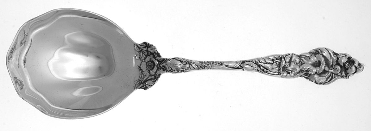 Les Six Fleurs (Sterling, 1901) Solid Salad Serving Spoon by Reed & Barton-1