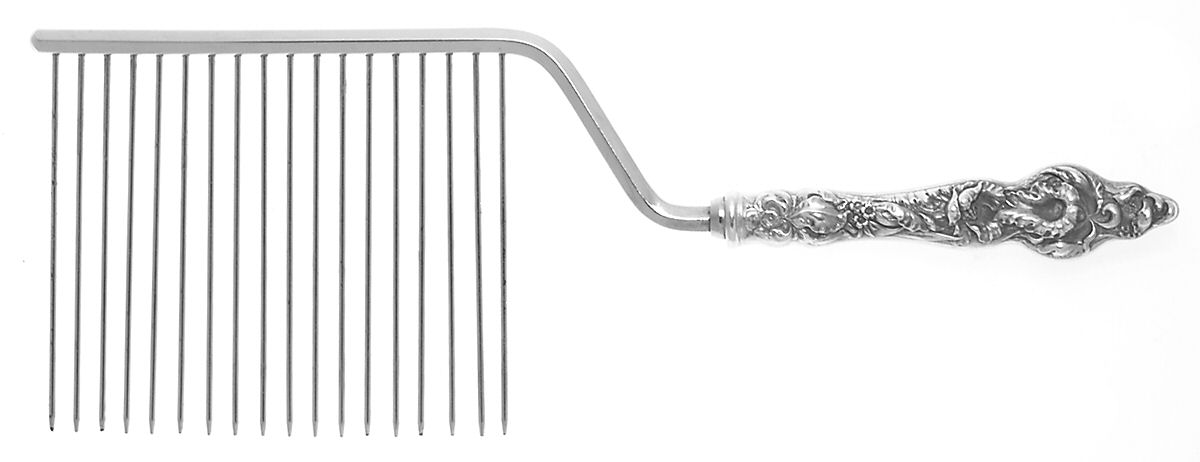 Les Six Fleurs (Sterling, 1901) Cake Breaker with Silverplate Prongs by Reed & Barton-1