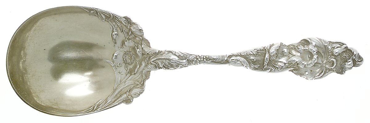 Les Six Fleurs (Sterling, 1901) Solid Salad Serving Spoon by Reed & Barton-1