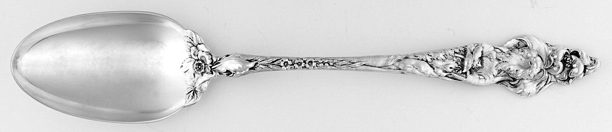 Les Six Fleurs (Sterling, 1901) Gravy/Dressing Spoon with Button by Reed & Barton-1