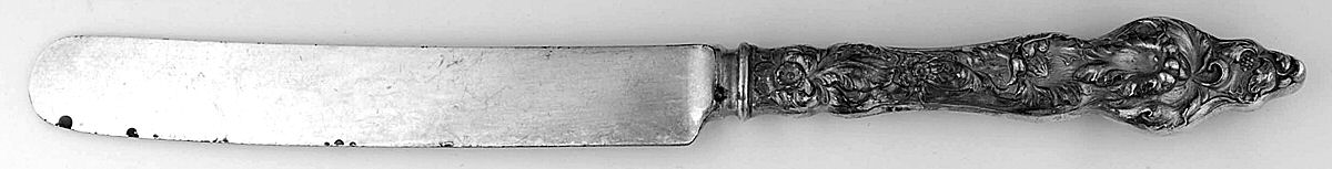 Les Six Fleurs (Sterling, 1901) Old French Table Knife with Bolster by Reed & Barton-1