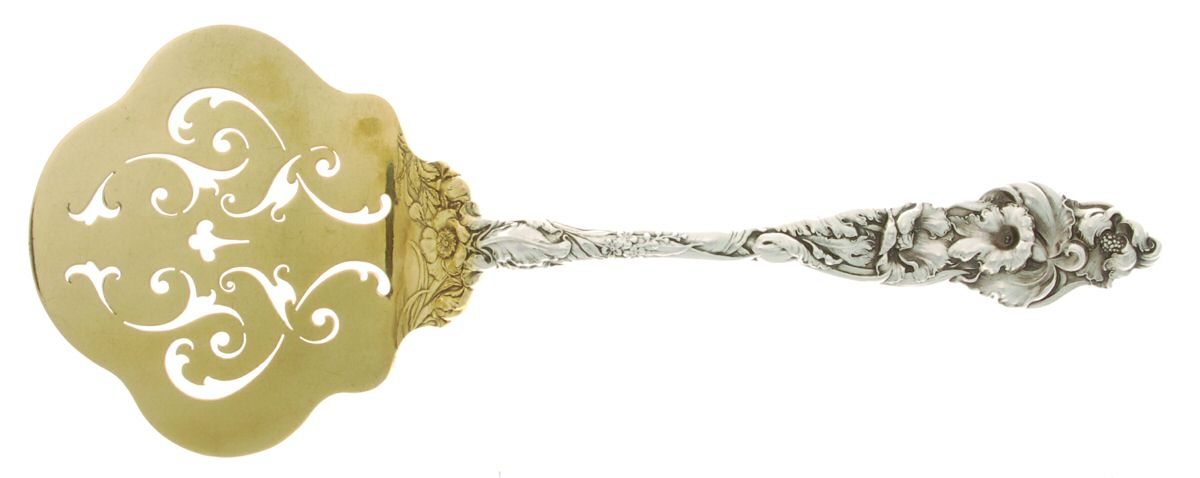 Les Six Fleurs (Sterling, 1901) Solid Pierced Waffle Server by Reed & Barton-1