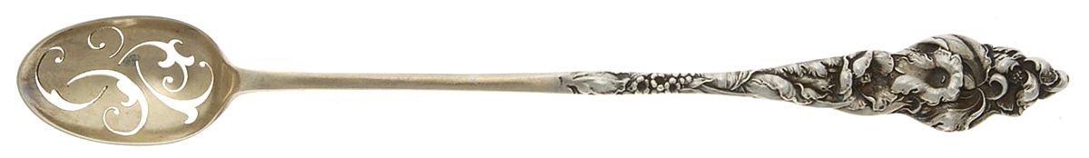 Les Six Fleurs (Sterling, 1901) Pierced Bowl Long Handle Olive Spoon by Reed & Barton-1