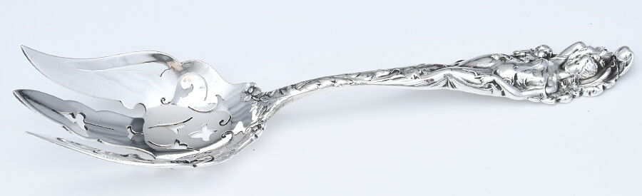 Love Disarmed (Sterling, 1899) Solid Salad Serving Fork by Reed & Barton-1