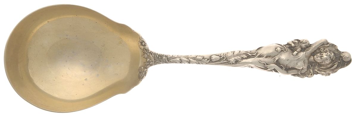 Love Disarmed (Sterling, 1899) Preserve Spoon by Reed & Barton-1
