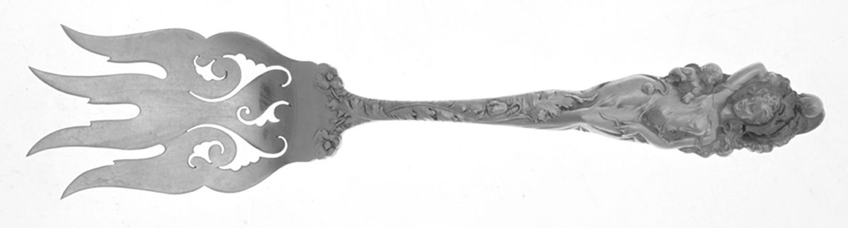 Love Disarmed (Sterling, 1899) Large Chipped Beef Fork by Reed & Barton-1