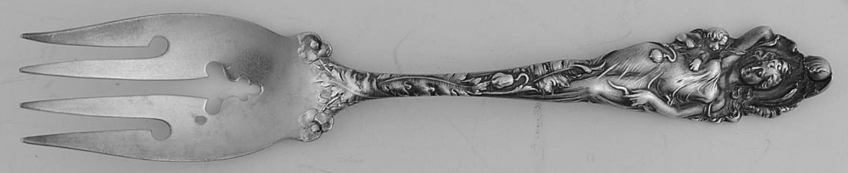 Love Disarmed (Sterling, 1899) Monogram Individual Salad Fork by Reed & Barton-1