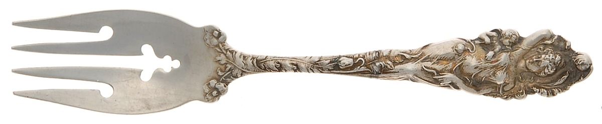 Love Disarmed (Sterling, 1899) Monogram Individual Salad Fork by Reed & Barton-1