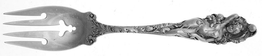 Love Disarmed (Sterling, 1899) Monogram Individual Salad Fork by Reed & Barton-1
