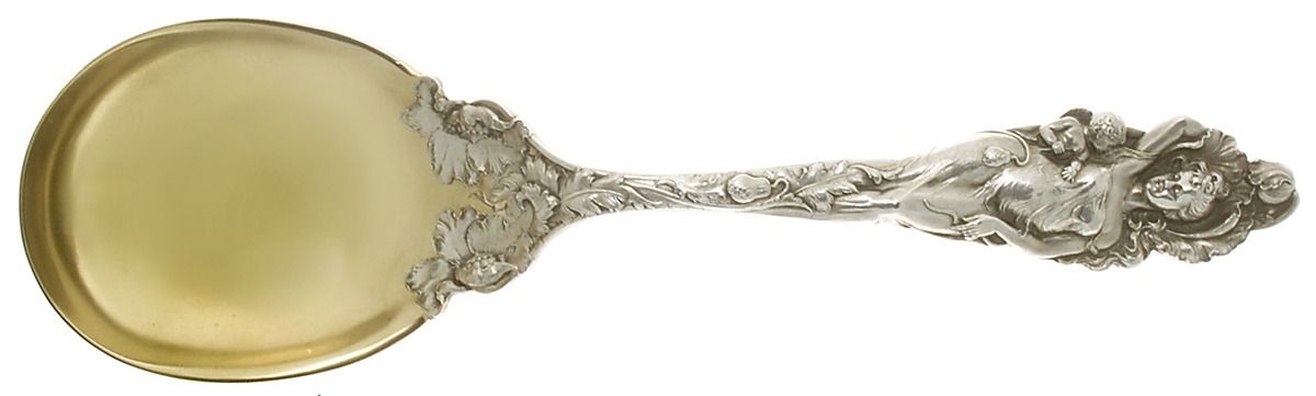 Love Disarmed (Sterling, 1899) Monogram Large Solid Berry/Casserole Spoon by Reed & Barton-1