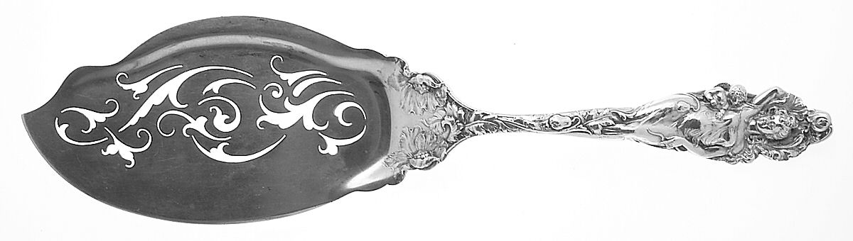 Love Disarmed (Sterling, 1899) Large Solid Fish Serving Knife by Reed & Barton-1