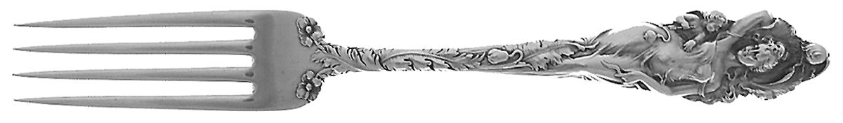 Love Disarmed (Sterling, 1899) Luncheon/Dessert Fork, Solid Piece by Reed & Barton-1