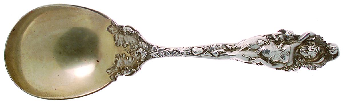Love Disarmed (Sterling, 1899) Monogram Large Solid Berry/Casserole Spoon by Reed & Barton-1