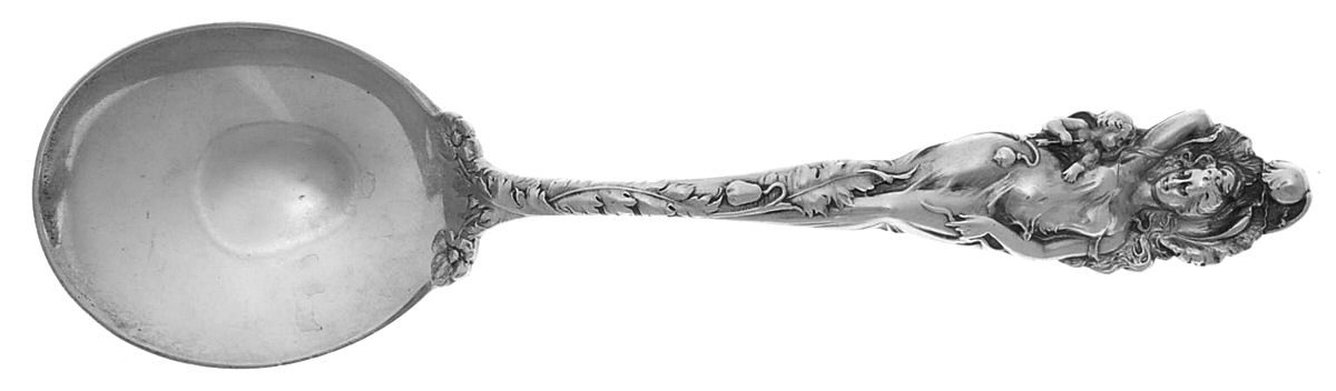 Love Disarmed (Sterling, 1899) Round Bowl Soup Spoon (Gumbo) by Reed & Barton-1