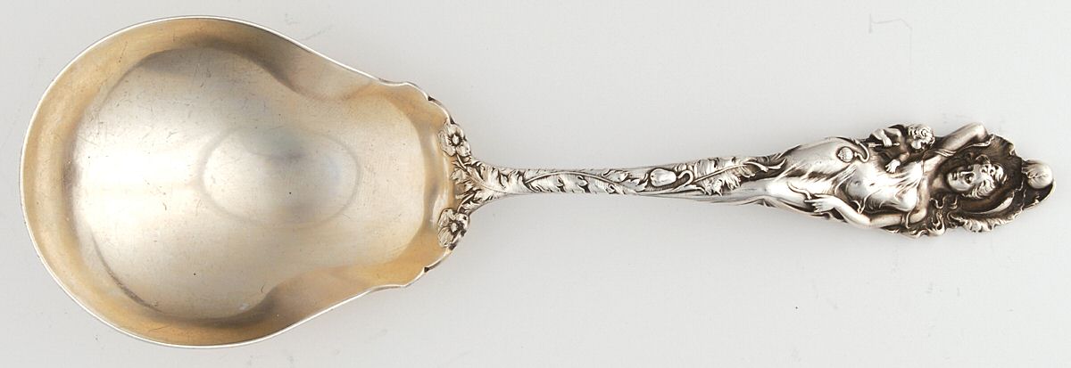 Love Disarmed (Sterling, 1899) Solid Salad Serving Spoon by Reed & Barton-1